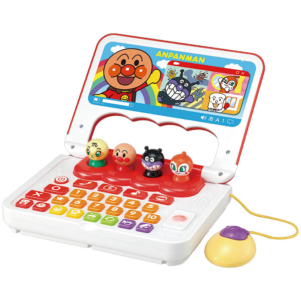 【19枚⇒18枚】たっぷりキーでカタカタ楽しい！アンパンマンおしゃべりパソコン